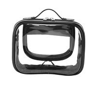 YsXoWiui Cosmetic Bag, Clear Cosmetic Bag, Makeup Bag, Portable Toiletry Bag with Zipper, Made of PVC for Women And Men, for Travel And Business, Black