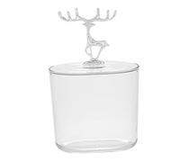 YsXoWiui Cosmetic Pad Holder Organizer Round Storage Container Dispenser Canister Jar Lid Acrylic Material Suitable for Countertop Vanity Bedroom, Argent