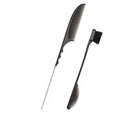 YsXoWiui Hair Styling Comb Set with Double Sided Edge Control Brush Comb Hairbrush and Pin Tail Comb Flexible Material Suitable for Grooming Women, Black