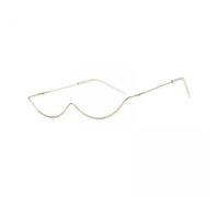YsXoWiui Half Frame Sunglass Decorative Eyeglasses No Lens Metal Frame Geometric Design Eyewear Rimless Glasses Suitable for Street Gift