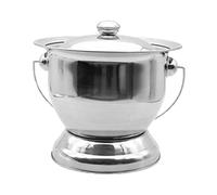 YsXoWiui Household Spittoon/Chamber Pot with Lid, Bedpan/Container, Made of Stainless Steel, Easy to Clean, Practical Solution for Adults, on The Go, HOU, Silver