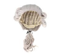 YsXoWiui Judge's, Cosplay, Curly, Colonial with Long Ponytail, Made of Soft Synthetic Hair, Comfortable And Breathable for Men And Women, grey