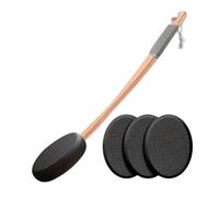 YsXoWiui Lotion Applier with Extra Long Wooden Handle Back Ointment Body Lotion Foot Cream Spreader with Four Soft EVA Pads for Seniors C, Black