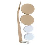 YsXoWiui Lotion Applier with Extra Long Wooden Handle Back Ointment Body Lotion Foot Cream Spreader with Four Soft EVA Pads for Seniors C, Skin Color Two Size