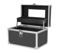 YsXoWiui Makeup Case Portable Storage Container Pedicure Tool Box Aluminum Alloy Makeup Train Case Jewelry Organizer with Handle Suitable for Beauty Salon, S