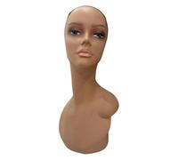 YsXoWiui Mannequin Head Display Female Bust Headform Stand Smooth Skin Tone Finish Partial Shoulders For Natural Drape PVC suitable for photo studios accessory displays visual layouts