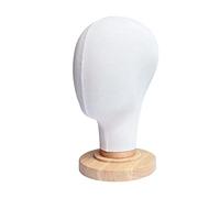 YsXoWiui Mannequin Head Hat Display Holder Made of PP with Sturdy Wooden Base for The Presentation of Hats, Jewelry, Headphones, And Scarve, Style C