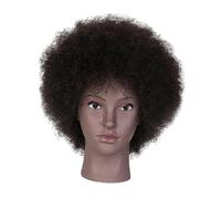 YsXoWiui Mannequin Head with Stand Professional African Mannequin Head Curly Stand Holder Display Model Head Manikin Head Model Resin Mate, Women