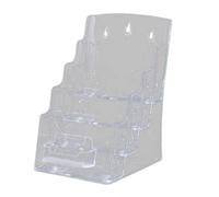 YsXoWiui Modern Acrylic Business Card Holder Stand for Brochures, Clear, A5 4 Tiers