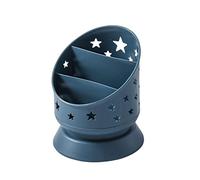 YsXoWiui Pen Holder Desk Pencil Organizer Multipurpose Makeup Storage Bucket Large Capacity Three Compartments Suitable for Office Home Study Living Room Bedro, Blue