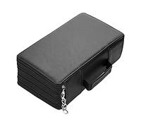 YsXoWiui Pencil Case, Pen Holder, Stationery Organizer, 4-layer Pen Bag with Carrying Handle, Made of PU, Versatile for Pupils, Students, Professional Artists, Black