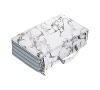 YsXoWiui Pencil Case, Pen Holder, Stationery Organizer, 4-layer Pen Bag with Carrying Handle, Made of PU, Versatile for Pupils, Students, Professional Artists, White