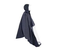 YsXoWiui Poncho, Rain Cape, Hooded Poncho, Rainproof Coat, Waterproof Cape with Reflective Stripes, Made of PVC for Seniors, Users, and C, Dark Blue, Without Mirror Hole
