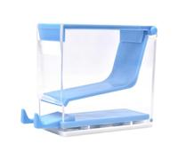 YsXoWiui Roll Dispenser Storage Box Press on Easy to Use Transparent Holder Organizer Container for Countertop Tabletop Lab, Blue