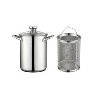 YsXoWiui Stainless Steel Fryer Pot Enhanced by Practical Basket Heat-Resistant Glass Lid Layered Bottom for Balanced Heating Suitable for Home Frying Snacks