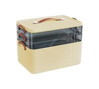 YsXoWiui Storage Box, Practical First Aid Bag with Lid and Handle, Made of PP Material. Ideal for Emergencies on The Go and at Home, 3 Layer