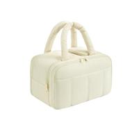 YsXoWiui Travel Cosmetic Bag with Hanging Hook, Toiletry Bag for Women And Men, Organizer for Toiletries And Accessories, Made of Material, Beige