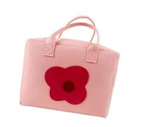 YsXoWiui Travel Makeup Bag Multifunctional Cosmetic Bag Toiletry Bag Makeup Organizer Zippered Storage Bag Made of Felt Soft And Lightweight Portable for, Light Pink Flower