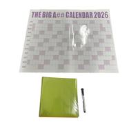 YsXoWiui Wall Calendar 2026, Wall Calendar Year Overview, Paper Calendar Planner, for A Clear Overview of The Year, for Organization, Private Use, Desk, Pink