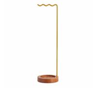 YsXoWiui Wooden Holder with Curved Iron Top Hook for Hanging Multiple Writing Brushes By Cords Suitable for Art Organization, Gold