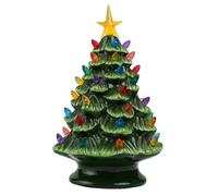 YSXSBLK Ceramic Christmas Tree with Lights for Tabletop Holiday Decor | Vintage Lighted Christmas Decoration with Star, Unique Gift for Mom Women Friends