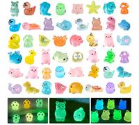 Ysxsqgc 70Pcs Luminous Mini Resin Animals,Miniature Animal Figurines Glow in The Dark,Tiny Resin Animals to Hide for DIY Garden Landscape Accessories Aquarium Potted Office Classroom Party Decor