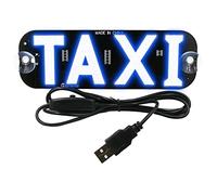 YSY Blue LED Sign Decor, Taxi Flashing Hook on Car Window with DC12V Car Charger Inverter Taxi Light Lamp (Blue, USB Switch)