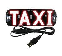 YSY Red LED Sign Decor, Taxi Flashing Hook on Car Window with DC12V Car Charger Inverter Taxi Light Lamp (Red, USB Switch)