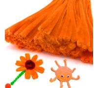 YSYONBOE Pipe Cleaners, 100pcs 30cm Long Flexible Pipecleaners Chenille Stems for DIY Arts & Crafts, Crafting Pipe Cleaners for Handmade DIY Decorations (Orange)