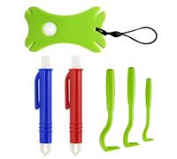 YSYONBOE Tick Remover Tool 6 in 1 Set, Painlessly Tick Removal for Dogs Cats and Humans Tick Tweezers Including 5 x Tick Removers, 1 x Tick Card