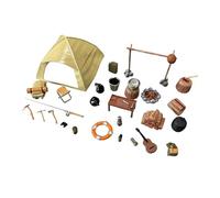 Ysyqkn 1/64 Miniature Camping Tent Set, Tiny for Dioramas And