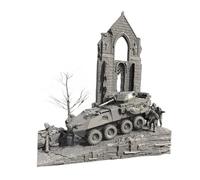 Ysyqkn 1:72 Ruined House Scene, Architectural Model, Unpainted Diorama, Armored Vehicle