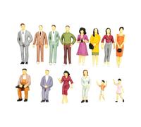 Ysyqkn 14 Pieces Miniature People Models Figures Diorama Micro Landscape PP Material Painted Ornament Scenery Suitable for Gifts Building Table Sand, 76mm