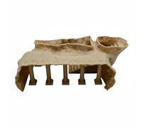 Ysyqkn Aquarium Cave Underwater Tunnel Hiding Place Ancient Style Decorative Ornament Long- Material Suitable for Aquarium Scenery Rest, Black, S