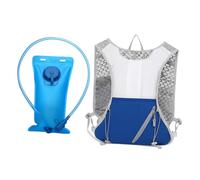 Ysyqkn Backpack Running Hiking Backpack Lightweight Polyester Backpack with 2L Water Bladder Adjustable Reflective Straps Suitable for, White Blue