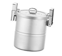 Ysyqkn Camping Casserole Set, Portable Non-Stick Steamer Pot with Lid, Stainless Steel Cooking Utensil, 2 to 3 People
