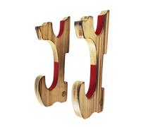 Ysyqkn Compact Wall Display Stand with Hook in Solid Carbonized Wood, Ideal for Collectibles, 2 Tier Padded