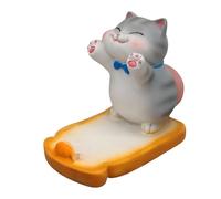 Ysyqkn Funny Animal Phone Holder Cellphone Stand Squeezable Butts Sensory Toy Resin Smartphone Bracket for Office Living Room Home, Gray Cat