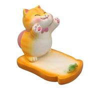 Ysyqkn Funny Animal Phone Holder Cellphone Stand Squeezable Butts Sensory Toy Resin Smartphone Bracket for Office Living Room Home, Yellow Cat