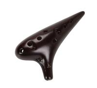 Ysyqkn Tiny Ocarina, 12-Hole Practical Instrument, Alto C, Portable, Lightweight, Ceramic with Storage Bag, Suitable for Musical Stage, Beginner, Family, Fri, Black