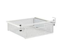 Ysyqkn Under Desk Drawer Basket, Sliding Hanging Desk Drawer, Space Saving Clip Organizer, White M