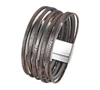 Ysyqkn Women's Bangle, Modern PU Bracelet, Easy to Put on Thanks to The Clasp, Ideal for Birthdays and Celebrations, Coffee