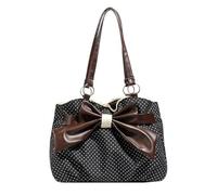 Ysyqkn Women's Tote Bag Elegant Polka Dot Bow Roomy Lightweight Carry Under Arm Suitable for Work Shopping and Leisure, Black