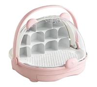 Ysyqkn Worm Breeding Box, Pet Breeding Box, Carrying Handle, Easily Visible Habitat, Cage, Viewing Window, Pink