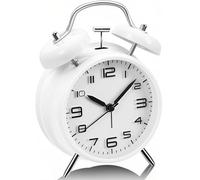 YsyYey Analogue Alarm Clock, Twin Bell Alarm Clock, Extra Loud for Heavy Sleepers,No Ticking, Battery Operated with Night Light,Vintage Metal Bedside Clock for Adults, Teenagers and Children