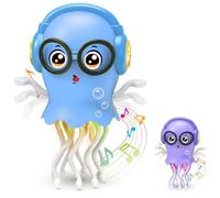 YsyYey Dancing Jellyfish Baby Toy, Crawling Jellyfish Tummy Time Toy, Magic Dancing Music Crawling Toys for 3 4 5 6 7 8 Year Old Kids Boy Girl Birthday Gifts, Interactive Relax for Office Desk