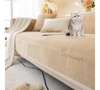 YSZBD Funny Fuzzy Corner Non Slip Sofa Cover Velvet Sofa Covers Couch Covers Dog Protector Apply to L Shape 1 Seater 2 Seater 3 Seater 4 Seater Sofa,Brown-90x210cm