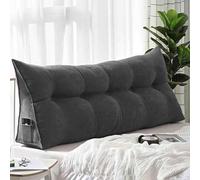 YSZBD Large Wedge Pillows Headboard Lumbar Support Cushion Waist Backrest with Pocket Couch Removable Washable Cover,for Bed Sofa Bedroom,A-80x50x20cm