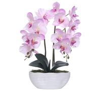 YSZL Large Artificial Potted Orchid Plant, Silk Flower Arrangement with Ceramics Vase, Pink Shades