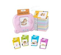 YSZVRXMYD Children's bilingual conversation learning flashcard machine, with voice recognition and sound effects, interactive preschool reading toy, suitable for boys and girls,Pink,French
